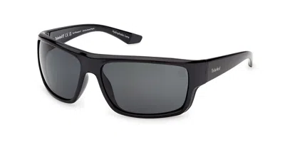 Timberland Tb00067 Polarized 01d Occhiali Da Sole Neri Per Uomo In Black