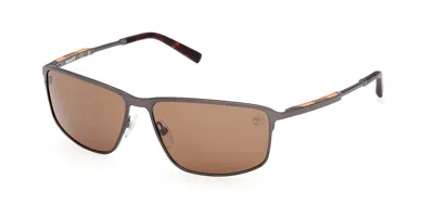 Timberland Tb00072 Polarized 09h Occhiali Da Sole Argentati Per Uomo In Metallic