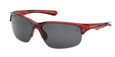 Timberland Tb00082 Polarized 66d Men's Sunglasses Red Size 67 In Gray