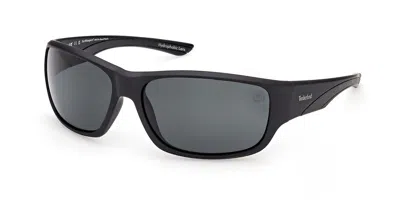 Timberland Tb00084 Polarized 02d Occhiali Da Sole Neri Per Uomo In Black