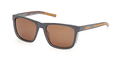 Timberland Tb00086 Polarized 20h Men's Sunglasses Grey Size 55 In Brown