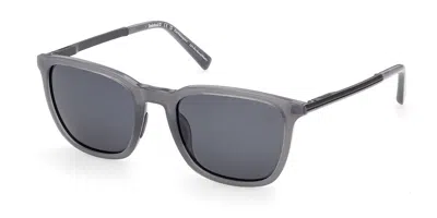 Timberland Tb00087 Polarized 20d Men's Sunglasses Grey Size 55 In Shiny Grey