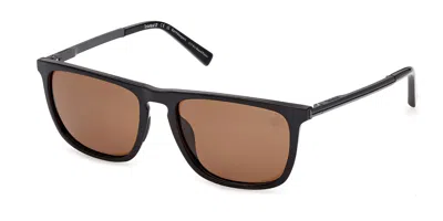 Timberland Tb00088 Polarized 01h Men's Sunglasses Black Size 57 In Brown
