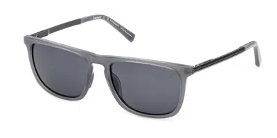 Timberland Tb00088 Polarized 20d Men's Sunglasses Grey Size 57 In Shiny Grey