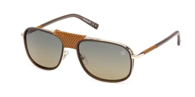 Timberland Tb00091 Polarized 96r Men's Sunglasses Green Size 58 In Gold