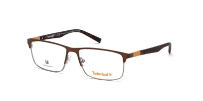 Timberland Tb1651 048 Occhiali Da Vista Marroni Per Uomo (solo Montatura) In Metallic