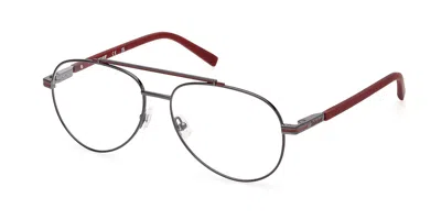 Timberland Tb50050 006 Men's Glasses Silver Size 57 - Free Lenses - Blue Light Block Available In Shiny Dark Ruthenium Silver Red Laminate