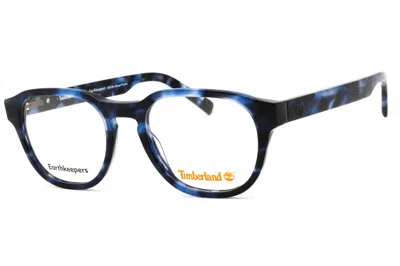 Timberland Tortoiseshell-effect Round-frame Glasses In Blue