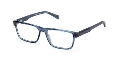 Timberland Tb50056 090 Men's Glasses Blue Size 55 - Free Lenses - Blue Light Block Available In Transparent Steel Blue