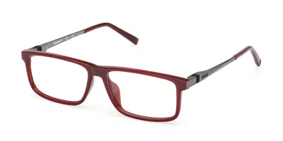 Timberland Tb50069-h 066 Men's Glasses Red Size 54 - Free Lenses - Blue Light Block Available In Shiny Dark Red