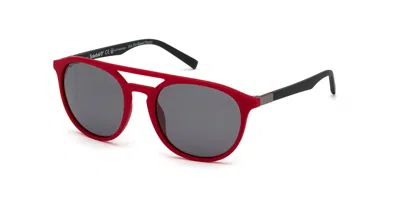 Timberland Tb9199 Polarized 67d Occhiali Da Sole Rossi Per Uomo In Metallic