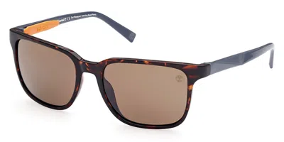 Timberland Tb9273 Polarized 52h Men's Sunglasses Tortoiseshell Size 56 In Brown