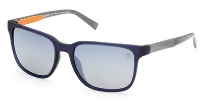 Timberland Tb9273 Polarized 91d Men's Sunglasses Blue Size 56 In Transparent Matte Blue