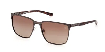 Timberland Tb9314 Polarized 13h Men's Sunglasses Silver Size 58 In Brown