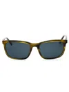 Timberland Rectangle-frame Sunglasses In Shiny Dark Green / Smoke Polarized