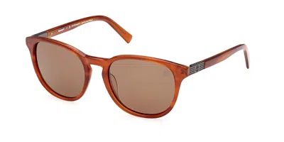 Timberland Tb9319 Polarized 47h Men's Sunglasses Brown Size 53 In Transparent Brown