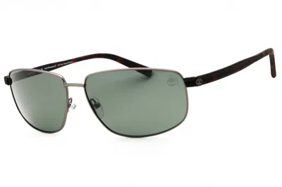 Timberland Tb9325 Polarized Rectangular Sunglasses In Green