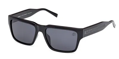 Timberland Tb9336-h Polarized 01d Men's Sunglasses Black Size 56 In Shiny Black