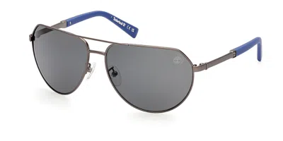 Timberland Tb9340-h Polarized 07d Men's Sunglasses Silver Size 60 In Gray