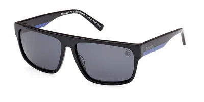 Timberland Tb9342 Polarized 01d Men's Sunglasses Black Size 60 In Shiny Black