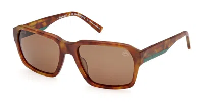Timberland Tb9343 Polarized 53h Men's Sunglasses Tortoiseshell Size 57 In Brown