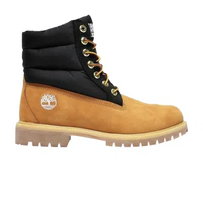Pre-owned Timberland The North Face X Nuptse 6 Inch Premium Boot 'wheat' In Brown