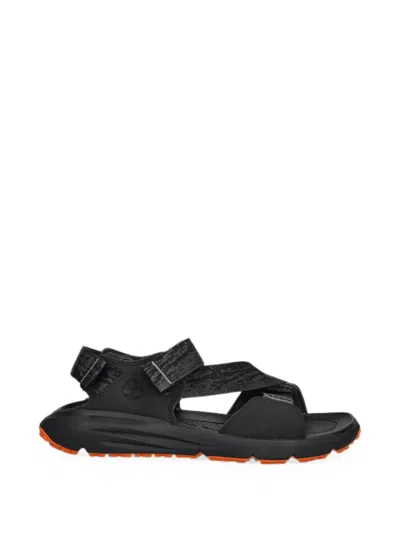 Timberland Touch-strap Leather Sandals In Black