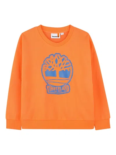 Timberland Kids' Tree-logo Sweatshirt In Orange