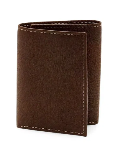 Timberland Trifold Leather Wallet In Brown