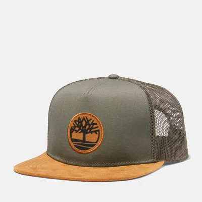 Timberland Trucker Hat W/faux Suede Brim In Green