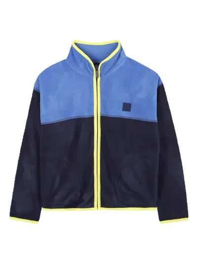 Timberland Two-tone Fleece Cardigan In Brown