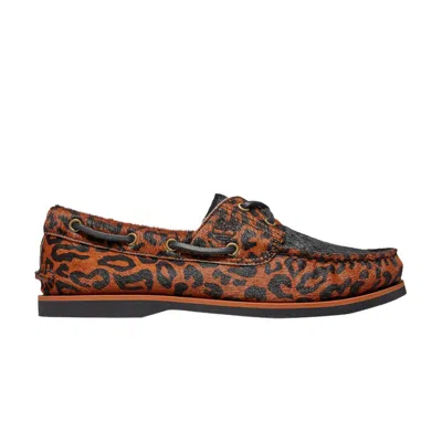 Pre-owned Timberland Wacko Maria X Classic Boat 2 Eye 'leopard' In Brown