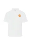 Timberland White Polo Shirt For Boy With Logo In White