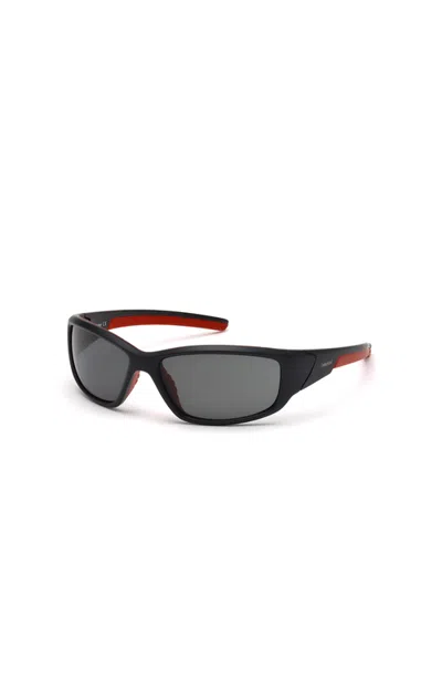 Timberland Wide Wraparound Sport Polarized Sunglasses In Black