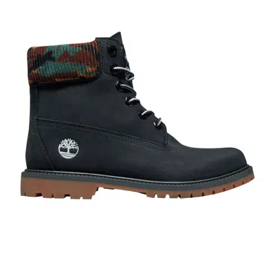 Pre-owned Timberland Wmns 6 Inch Heritage Waterproof Boot 'black Camo Gum' | Women's Size 6.5