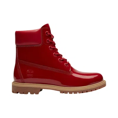 Pre-owned Timberland Wmns 6 Inch Premium Waterproof Boot 'red Patent Leather' | Women's Size 6