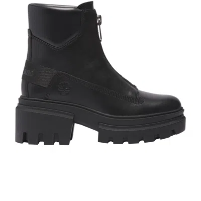 Pre-owned Timberland Wmns Everleigh Front-zip Boot 'triple Black'