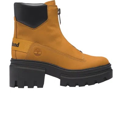 Pre-owned Timberland Wmns Everleigh Front-zip Boot 'wheat' In Brown
