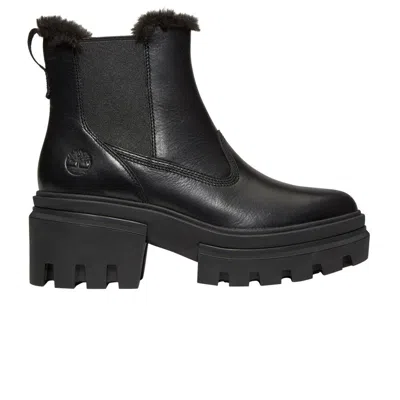 Pre-owned Timberland Wmns Everleigh Lined Chelsea Boot 'triple Black'