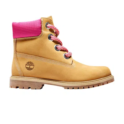 Pre-owned Timberland Wmns Heritage 6 Inch 'wheat' In Brown