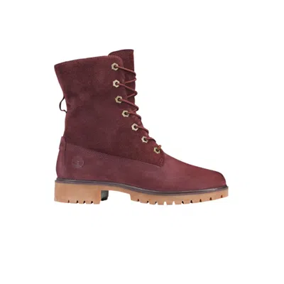 Pre-owned Timberland Wmns Jayne Waterproof Fleece Fold-down Boot 'burgundy' | Red | Women's Size 7