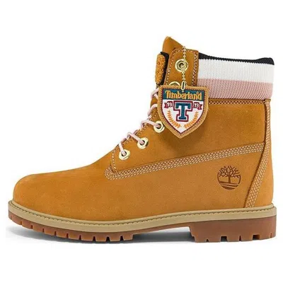 Timberland (wmns)  6 Inch Heritage Premium Waterproof Boots 'wheat Nubuck And Stripes'