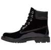 Timberland Glossy Leather Boots In Black