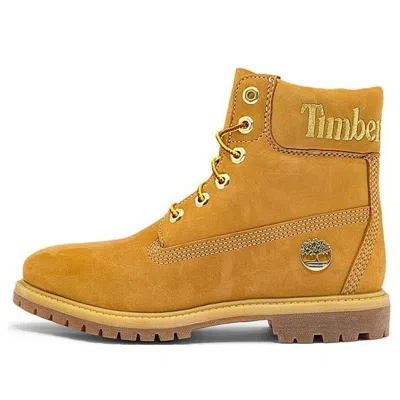 Timberland (wmns)  6 Inch Premium Waterproof Boots 'wheat Nubuck With Gold Logo'