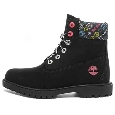 Timberland (wmns)  Heritage 6 Inch Waterproof Boots 'black Nubuck With Colorful Logos'