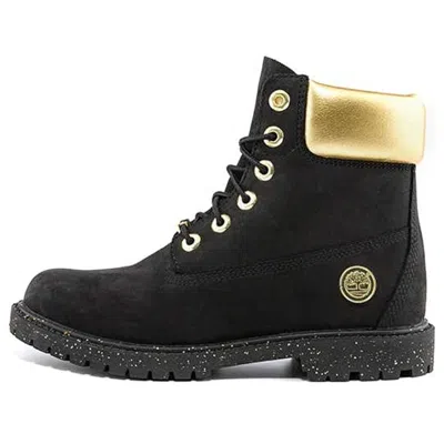 Timberland (wmns)  Heritage 6 Inch Waterproof Boots 'black Nubuck With Gold'