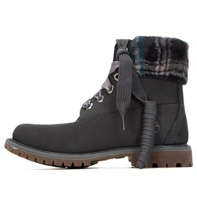 Timberland (wmns)  Lindon Woods 6 Inch Waterproof Boot 'dark Grey Nubuck And Black Printed Collar'