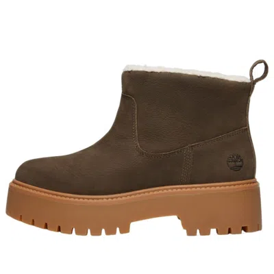 TIMBERLAND (WMNS) Timberland Stone Street Warm-Lined Platform 'Dark Brown Full Grain'