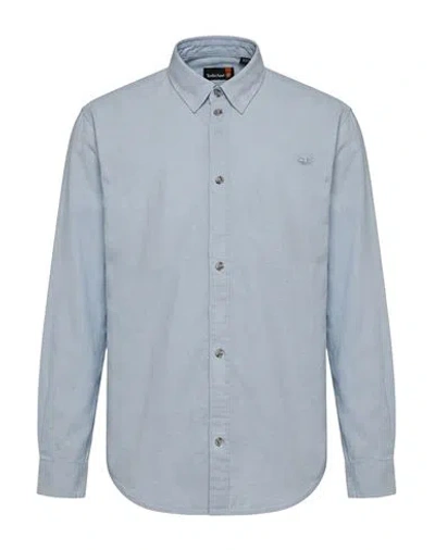 Timberland Woman Shirt Sky Blue Size Xs Cotton In Gray