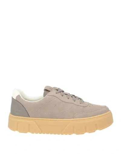 Timberland Woman Sneakers Grey Size 8 Leather, Synthetic Material In Neutral
